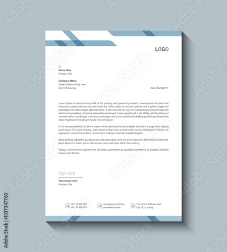 vector business letterhead template design