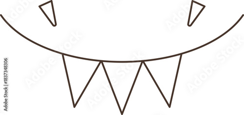 Pastel Triangle Pennant Banner Illustration vector outline