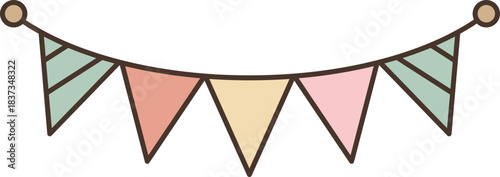 Pastel Triangle Pennant Banner Illustration