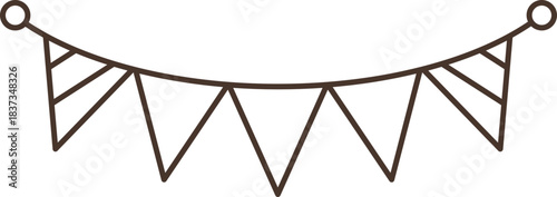 Pastel Triangle Pennant Banner Illustration vector outline