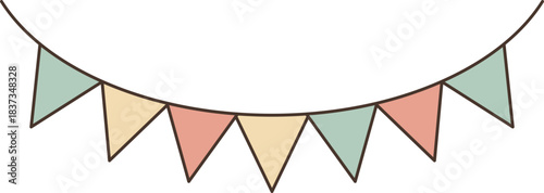Pastel Triangle Pennant Banner Illustration
