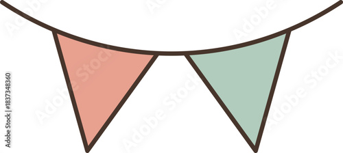 Pastel Triangle Pennant Banner Illustration