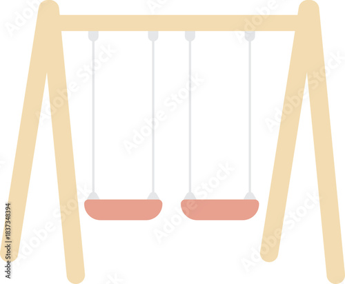 Illustration of Two Swings on a Swing Set