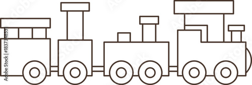 Illustration of a Pastel Colored Toy Train