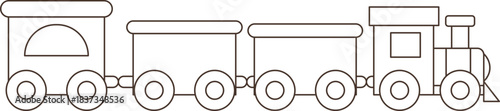 Illustration of a Pastel Colored Toy Train