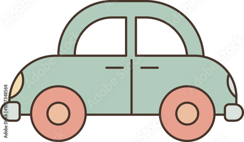Simple Illustration of a Car vector shape