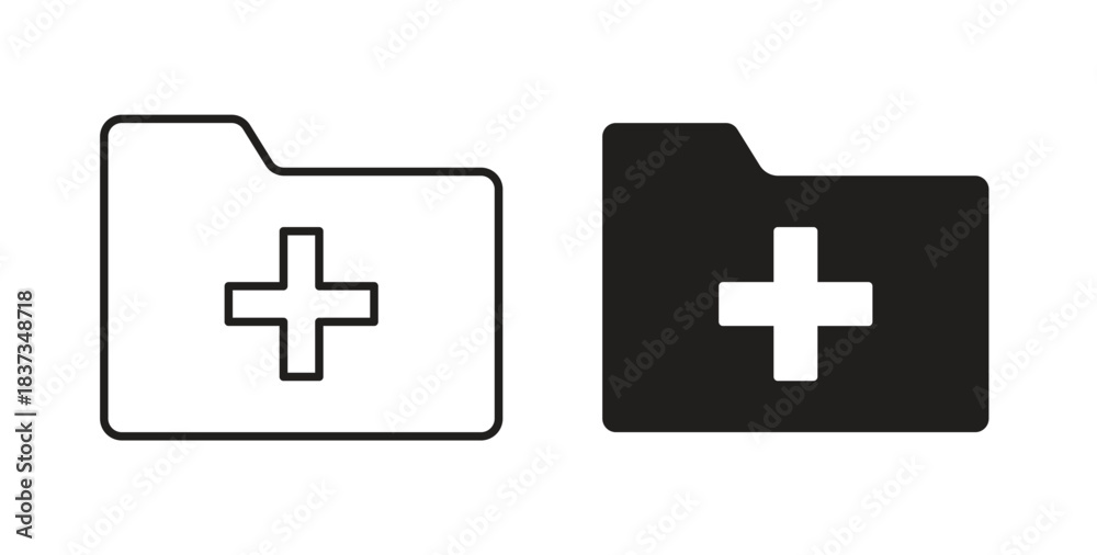 Obraz premium Add folder icons designs can be used for mobile, ui, websites
