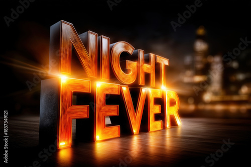 Night fever lights shine bright in the city at nighttime scene