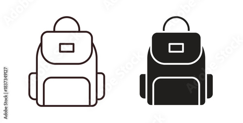 Backpack icons designs can be used for mobile, ui, websites