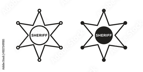 Badge Sheriff icons designs can be used for mobile, ui, websites