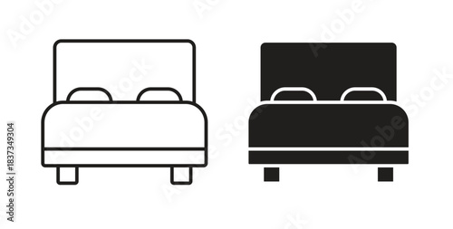 Bed icons designs can be used for mobile, ui, websites