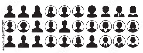 Collection of photo and camera related glyph icons, isolated vector illustration on white background