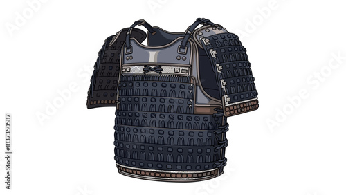 Traditional Japanese armor displayed in detailed craftsmanship for National Foundation Day of Japan  