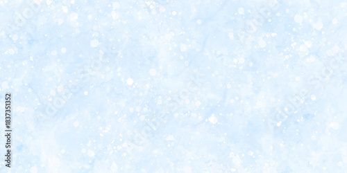 Watercolor grunge stain with hand paint pattern on blue and white splash with beautiful bokeh and bubble canvas. Blue watercolor vector snowflake background. hand paint watercolor and paper texture.