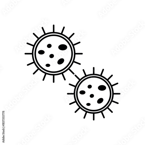 Icon a microbe, isolated against a clean background.