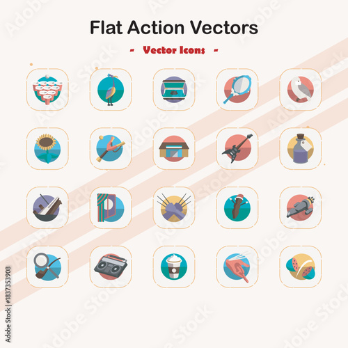 Flat Action Vectors - Vector Icons