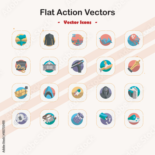 Flat Action Vector Icons