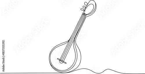 Continuous one line pohela boishakh Ektara clip art illustration. one line Icon drawing