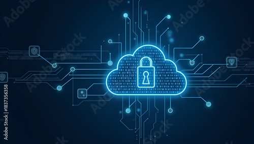 Advanced cloud security solutions deliver comprehensive data protection real time threat detection and robust encryption protocols to secure enterprise digital infrastructures. in  Photo Stock  Concep