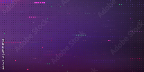 Glitch pixels texture. Video color disintegration. Digital video error. Abstract distortion elements. Retro game background. Pixel noise effect. Vector illustration.