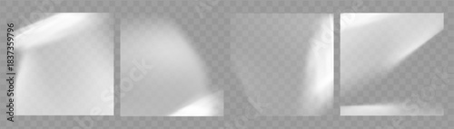 White crystal prism light flare with transparent rainbow overlay and iridescent blur.