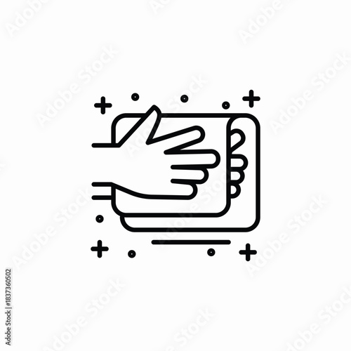 hand dry towel icon sign vector