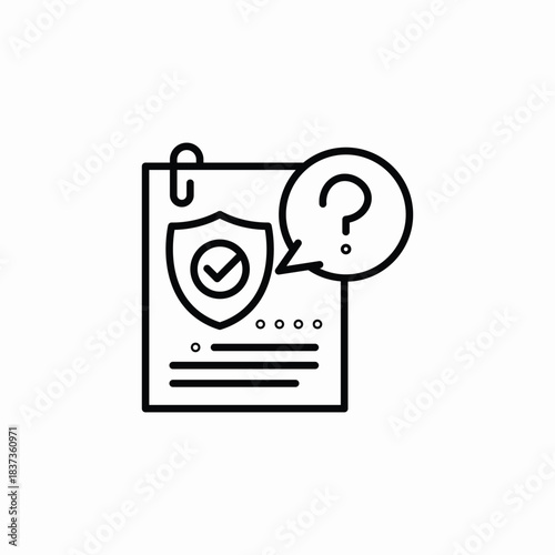 insurance document question icon sign vector