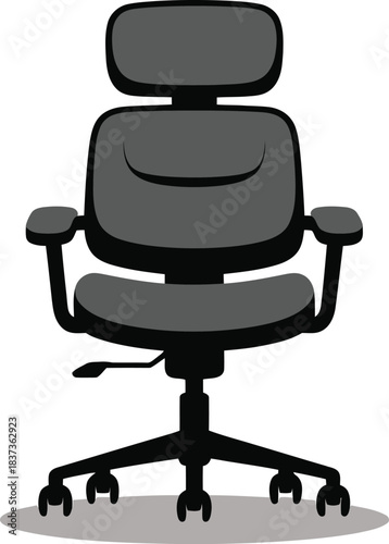 Comfortable ergonomic office chair with headrest and wheels