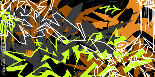 Colorful Abstract Urban Style Hiphop Graffiti Street Art Vector Illustration Background Template
