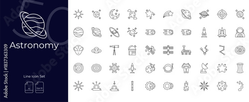 Astronomy Line Editable Icons set