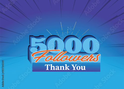 5000 followers banner, 20k social media followers and subscribers template,
congratulation banner for fans, 10K followers text 3d illustration with blue background.
