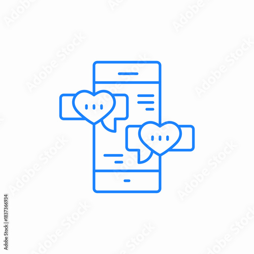 romantic chatting icon sign vector