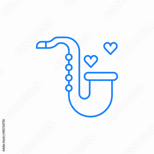saxophone wedding melody icon sign vector