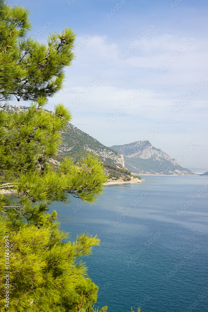 Naklejka premium The view of seaside in Beldibi, Antalya region, Turkey