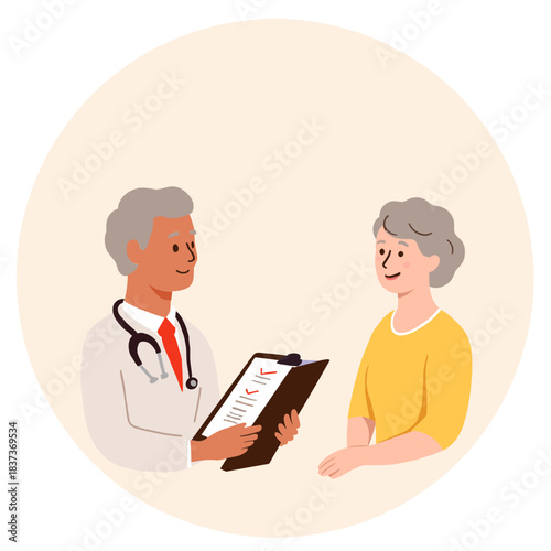 Doctor explaining to elderly. Medical consultation with senior. Elderly patient talking to doctor. Senior healthcare discussion. Elderly set