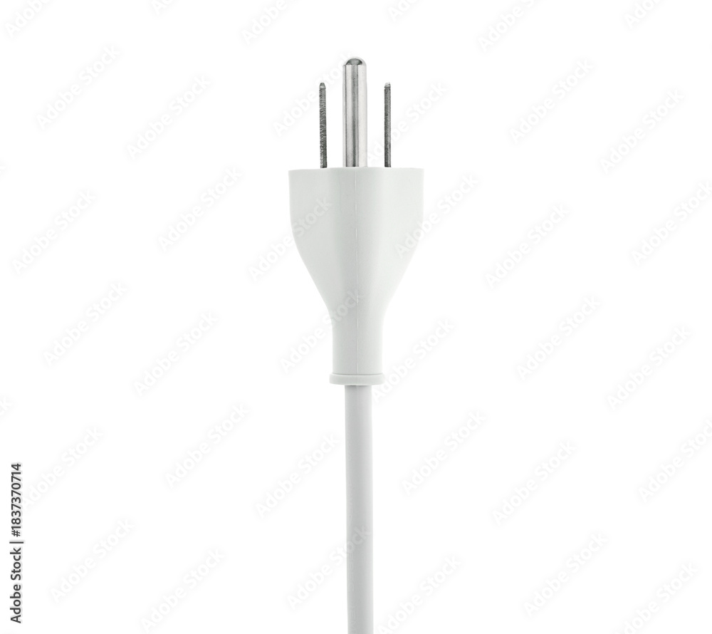 Fotografie A white plug with three prongs