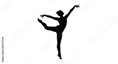 Elegant ballerina in a dynamic pose a silhouette of graceful movement