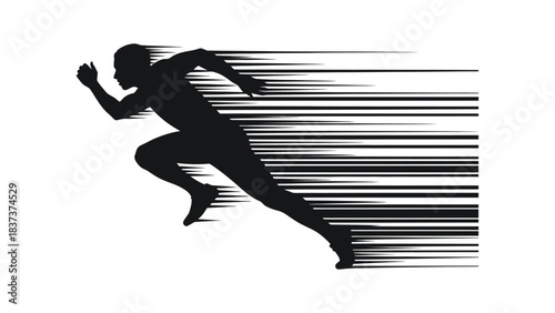 Running Man Speed Motion Silhouette Vector Illustration, running man silhouette