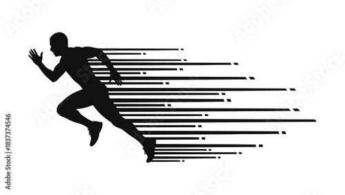 Running Man Speed Motion Silhouette Vector Illustration, running man silhouette