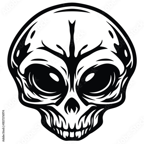 Abstract Skull Silhouette, Dark Minimalist Design, Gothic Style, Sharp Edges, Isolated Art