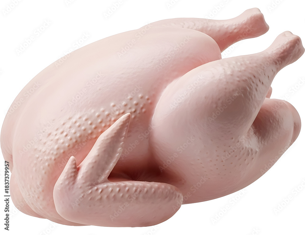 Fototapeta premium A minimalist 3D whole raw chicken