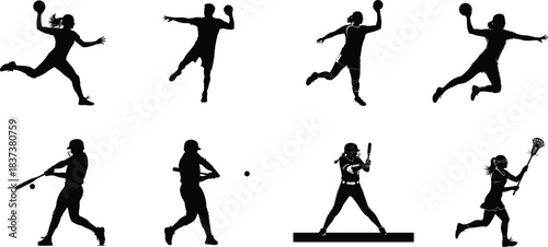 Silhouettes of diverse athletes participating in various sports and activities
