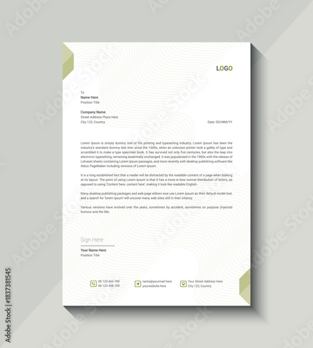 vector modern company letterhead template design