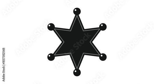 A black star shaped sheriff badge design simple vector illustration silhouette