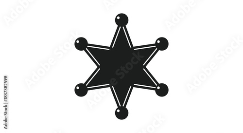A striking black star sheriff badge design a bold graphic silhouette