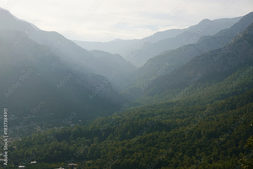 Naklejka premium The view of Goynuk canyon from Ali mountain, Beldibi, Antalya region, Turkey 