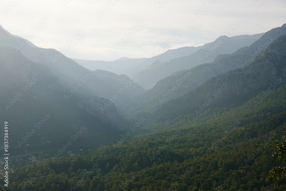 Fototapeta premium The view of Goynuk canyon from Ali mountain, Beldibi, Antalya region, Turkey