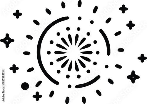 Celebration firework icon burst festive event explosion symbol