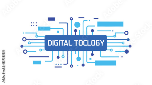 Digital toclogy network connections abstract circuit board design