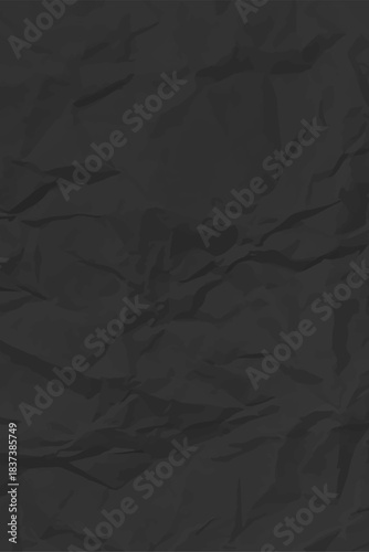 Black clean crumpled paper